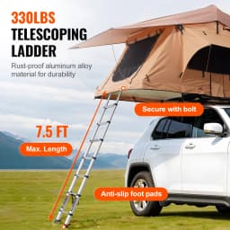 SucceBuy Rooftop Tent Hardshell Folding Tent with Telescopic Ladder Mattress PVC Cover Bag Waterproof for Jeep Van Pickup Truck
