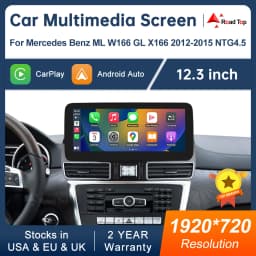 12.3'' Multimedia Display For BenzML W166 GL X166 GLE GLS 2012-2018 Touch Screen Wireless Carplay Navigation Android Auto