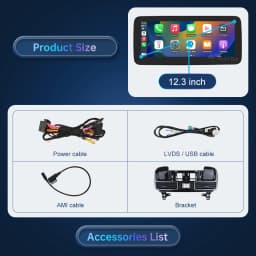 12.3'' Multimedia Display For BenzML W166 GL X166 GLE GLS 2012-2018 Touch Screen Wireless Carplay Navigation Android Auto