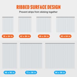 SucceBuy 96" x 96" Strip Curtain 0.08" Thickness Clear Smooth Plastic Door Strips PVC Curtains for Warehouses Walk in Freezers