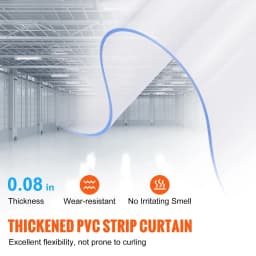 SucceBuy 96" x 96" Strip Curtain 0.08" Thickness Clear Smooth Plastic Door Strips PVC Curtains for Warehouses Walk in Freezers