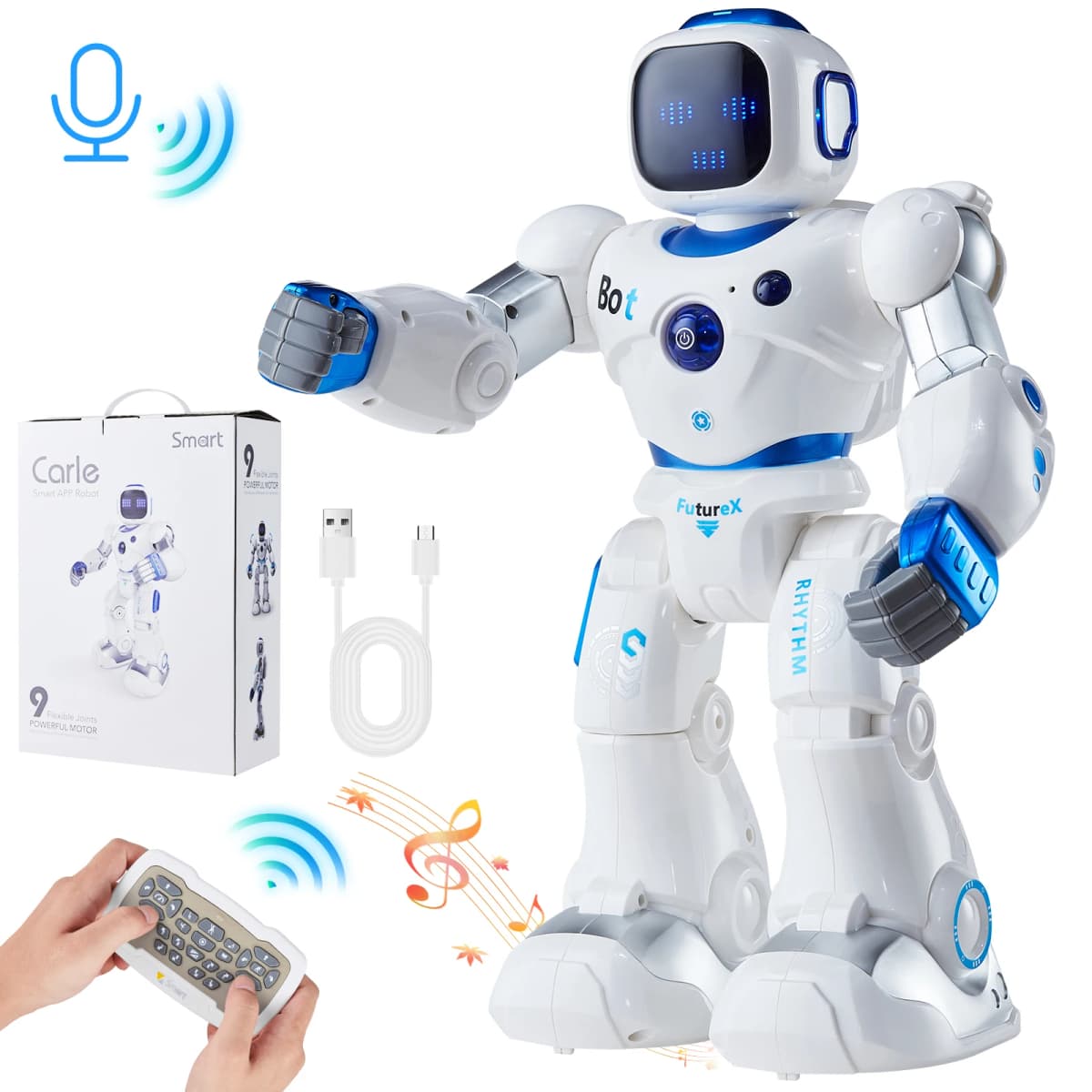 SucceBuy RC Robot Early Education Intelligent APP Remote Control Robot Electric Sing Dancing for Children's Toys Birthday Gifts