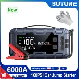 BUTURE 6000A Car Jump Starter PD45W Power Bank Portable 160PSI Air Pump Battery Emergency Boosters Starting Device Car Starter