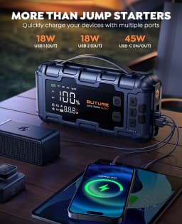 BUTURE 6000A Car Jump Starter PD45W Power Bank Portable 160PSI Air Pump Battery Emergency Boosters Starting Device Car Starter