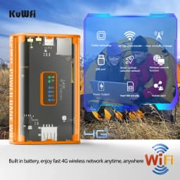 KuWFi 5200mAh 4G Mobile Router 150Mbps Potteble Travel Modem  2.4G Wireless Wi-Fi USB Output TypeC Charging Nano SIM Card Slot