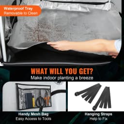 SucceBuy Grow Tent High Reflective 2000D Mylar Hydroponic Growing Tent with Observation Window Tool Bag for Indoor Plant Growing