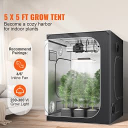 SucceBuy Grow Tent High Reflective 2000D Mylar Hydroponic Growing Tent with Observation Window Tool Bag for Indoor Plant Growing