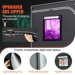 SucceBuy Grow Tent High Reflective 2000D Mylar Hydroponic Growing Tent with Observation Window Tool Bag for Indoor Plant Growing