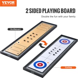 VEVOR Shuffleboard and Curling 2 in 1 Board Games Two Sided Tabletop Shuffleboard with Shuffleboard and Curling Combo Game Set