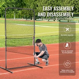 SucceBuy 7x4 ft I Screen Baseball for Batting Cage Baseball Softball Safety Screen Body Protector Portable Batting Screen