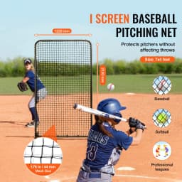 SucceBuy 7x4 ft I Screen Baseball for Batting Cage Baseball Softball Safety Screen Body Protector Portable Batting Screen