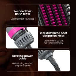 Kinseibeauty Hair Dryer and Straightening Brush 2IN1 Ion Hair Straightener Hair Brush Electric Hot Air Brush Anti-ironing Blower