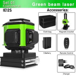CLUBIONA 4D 16 lines Cross Line Laser Level Green Beam Line For Tiles Floor Multi function & Horizontal Vertical Self-Leveling