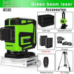 CLUBIONA 4D 16 lines Cross Line Laser Level Green Beam Line For Tiles Floor Multi function & Horizontal Vertical Self-Leveling
