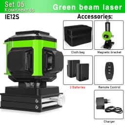 CLUBIONA 4D 16 lines Cross Line Laser Level Green Beam Line For Tiles Floor Multi function & Horizontal Vertical Self-Leveling