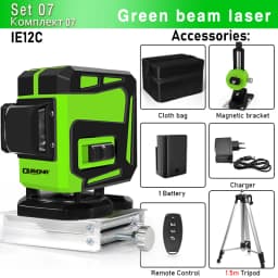 CLUBIONA 4D 16 lines Cross Line Laser Level Green Beam Line For Tiles Floor Multi function & Horizontal Vertical Self-Leveling