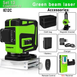 CLUBIONA 4D 16 lines Cross Line Laser Level Green Beam Line For Tiles Floor Multi function & Horizontal Vertical Self-Leveling