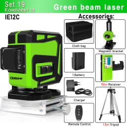CLUBIONA 4D 16 lines Cross Line Laser Level Green Beam Line For Tiles Floor Multi function & Horizontal Vertical Self-Leveling