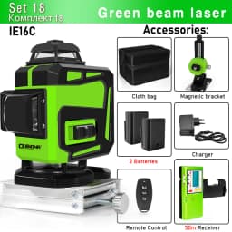 CLUBIONA 4D 16 lines Cross Line Laser Level Green Beam Line For Tiles Floor Multi function & Horizontal Vertical Self-Leveling