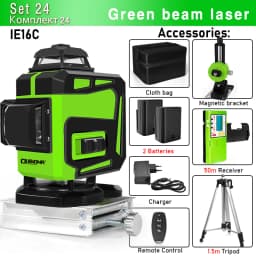 CLUBIONA 4D 16 lines Cross Line Laser Level Green Beam Line For Tiles Floor Multi function & Horizontal Vertical Self-Leveling