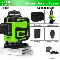 CLUBIONA 4D 16 lines Cross Line Laser Level Green Beam Line For Tiles Floor Multi function & Horizontal Vertical Self-Leveling