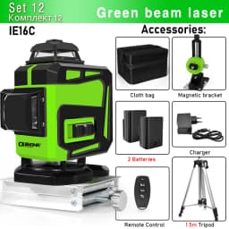 CLUBIONA 4D 16 lines Cross Line Laser Level Green Beam Line For Tiles Floor Multi function & Horizontal Vertical Self-Leveling