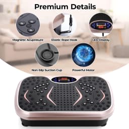 Vibration Plate Exercise Machine - Whole Body Workout Vibration Fitness Platform w/ Loop Bands - Home Training Equipment