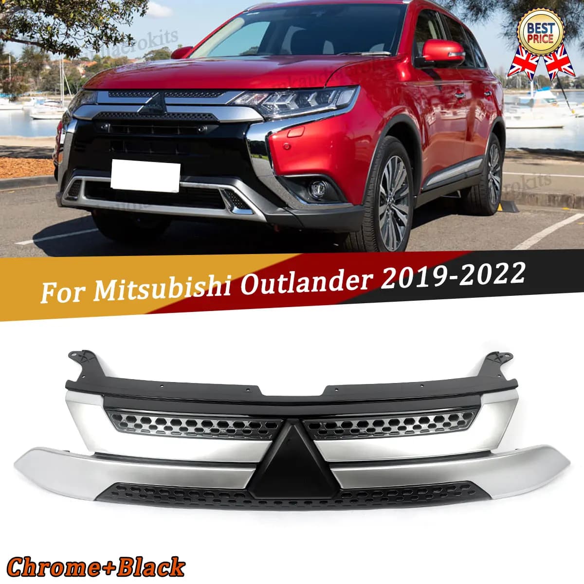 SAIQINGSP Fits Mitsubishi Outlander 2019-2020 model Front Bumper Grille Outlander Front Bumper Grille Car Accessories Tools