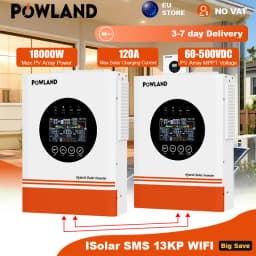 POWLAND 13KW Soalr Inverter MPPT 120A Charger PV Input 500Vdc 18000W 220VAC 48VDC Pure Sine Wave inverter DC/AC With WiFI BMS