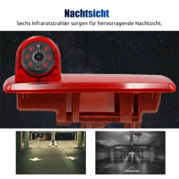 ESSGOO Reversing Rear View Backup Camera Night Vision 3rd Brake Light for Opel Vauxhall Vivaro Renault Trafic MK3 NI-SSAN NV300
