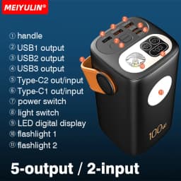 Large Capacity 60000mAh Power Bank For Laptop 100W Super Fast Charging Portable External Spare Battery For iPhone Xiaomi Outdoor