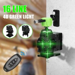 Multifunctional 16 Lines Green Light Laser Level 4D Self-leveling Machine Lithium Battery 360 Leveling Tool Ground Wall Sticker