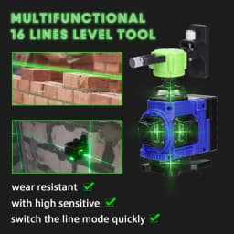 Multifunctional 16 Lines Green Light Laser Level 4D Self-leveling Machine Lithium Battery 360 Leveling Tool Ground Wall Sticker