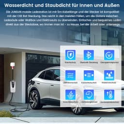 Junsun EV charger type 2 7KW 11KW 22KW App control Portable EV charger wallbox type 2 for Tesla Kia Dacia Renault Nissan Hyundai