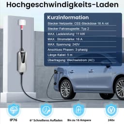 Junsun EV charger type 2 7KW 11KW 22KW App control Portable EV charger wallbox type 2 for Tesla Kia Dacia Renault Nissan Hyundai