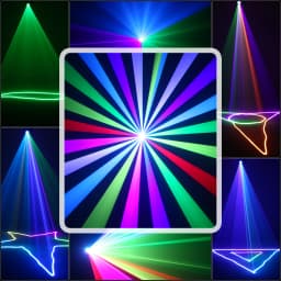 U'King LED Indoor Stage Light RGB LS Scanner Beam Effect LS Projector Lighting DMX512 Sound Activated for DJ Disco Party