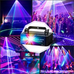 U'King LED Indoor Stage Light RGB LS Scanner Beam Effect LS Projector Lighting DMX512 Sound Activated for DJ Disco Party