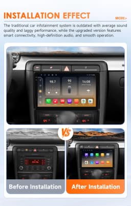 Hizpo 2Din 9-inch Android Car Radio for Audi A4 B8 B7 B6 S4 RS4 2000 - 2009 SEAT Exeo BT 4G DSP RDS CarPlay GPS Navigation 360CAM