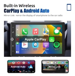 ESSGOO 10.1 Inch Wireless Carplay Android Auto Single DIN Car Stereo Head Unit Radio Rotatable IPS Touch Screen USB AUX TF