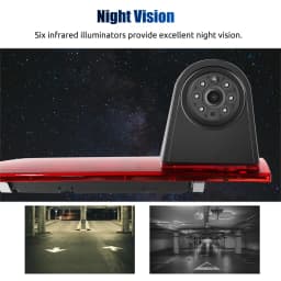 ESSGOO For Ford Transit Custom 2012-2016 3rd Brake Light Cover HD Rear View Backup Camera IP68 Waterproof Night Vision