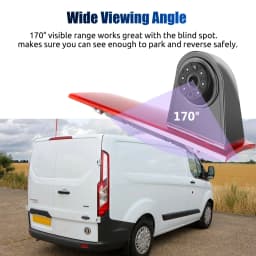 ESSGOO For Ford Transit Custom 2012-2016 3rd Brake Light Cover HD Rear View Backup Camera IP68 Waterproof Night Vision
