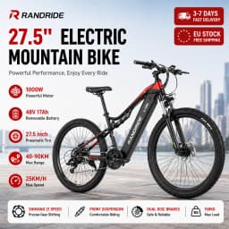 YG90 E-bike 1000W Motor 48V17AH Lithium Battery 27.5 inch All terrain Tire Electric Bicycle Hydraulic Brake Adult Electric Bike