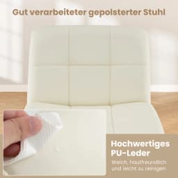 Office chair without armrests, desk chair with wide seat & rocking function, computer chair without wheels, swivel chair