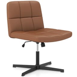 Office chair without armrests, desk chair with wide seat & rocking function, computer chair without wheels, swivel chair
