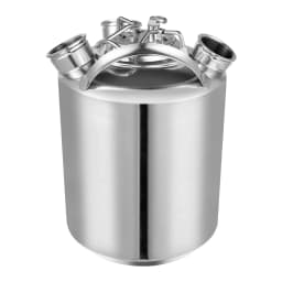 10L Stainless Steel Three-Head Barrel Beer Cleaning Can Cleaning Container W/ Lid Durable Cleaning Equipment