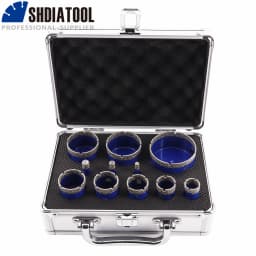 SHDIATOOL 11Pcs Vacumm Brazed Diamond Drilling Bits Kit Dia6-65mm Triangle Shank Drill Core Bit For Marble Ceramic Tile Granite