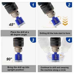 SHDIATOOL 11Pcs Vacumm Brazed Diamond Drilling Bits Kit Dia6-65mm Triangle Shank Drill Core Bit For Marble Ceramic Tile Granite