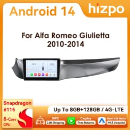 9" Hizpo 2Din Android14 Car Radio for Alfa Romeo Giulietta 2010 - 2014 Furgonato RDS DSP GPS 4G BT Auto CarPlay Snapdragon 6115