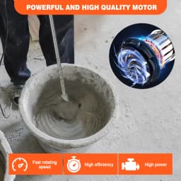 New Handheld Paint Concrete Mixer Machine Paddle Mixer Adjustable 6Speed Stirrer Electric Mix Stirring Tool M14 Mixing Rod 2600W