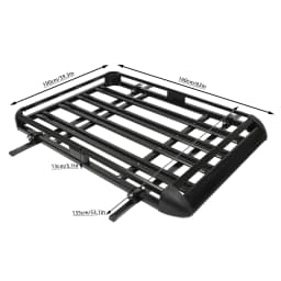 140x100cm/160×100cm Universal Aluminum Car Roof Rack Cargo Basket Tray Luggage Carrier Black Load 150kg for SUV w/Built-in Racks